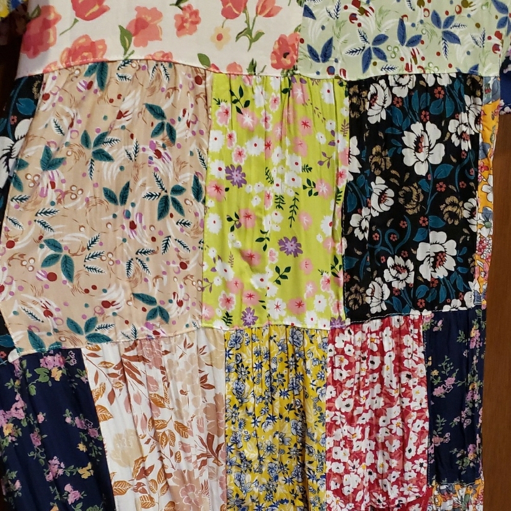 NWT Young Threads Colorful Patchwork Maxi Dress 1… - image 12